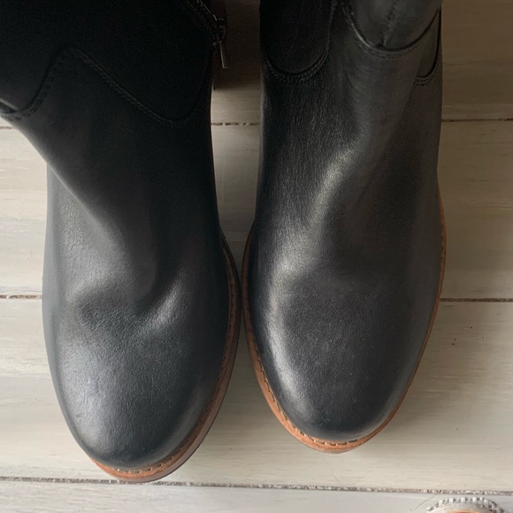 Clarks Black Leather Knee High Boots - Picture 6 of 7